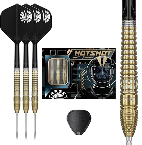 Target Japan Prime Series Hot Shot G3 Punta de Acero Dardos con Kflex, 23G | 90% Tungsteno Dardo Set, K-Flex Vuelos y Ejes N.º 2, Nano Swiss Punto Tips, Harith LIM Gen 3