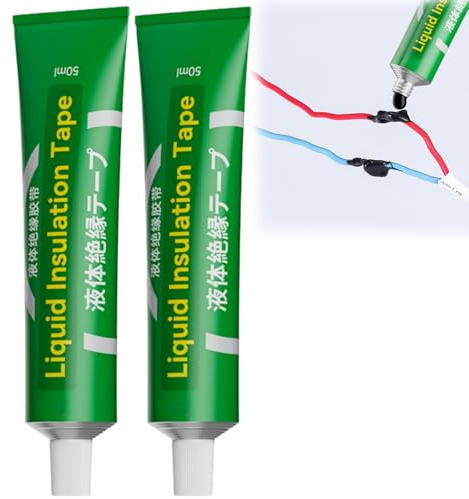 2 Stück Flüssiggummi Schwarz, 50ML Flüssiger Gummi zum Abdichten, Flüssig Plastik Isolierband, Kabel Isolierung mit Hervorragender Isolation, Liquid Rubber, Fluessiggummi Isolierband Flüssig