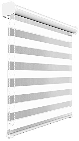Victoria M. Tenda a Rullo Doppia Giorno e Notte, Per Porte e Finestre, Montaggio a Parete e Soffitto, 90 x 175 cm, Bianco
