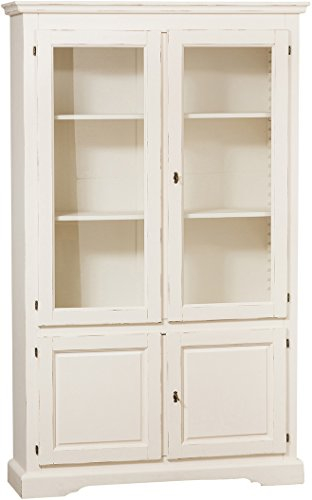 Biscottini Buffetschrank Holz massiv Made in Italy - Vitrinenschrank Vintage 120x37x197 cm - Küchenbuffet buffetschrank landhausstil - Wohnzimmer möbel