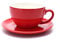 Coffeezone Americano Cup and Saucer, 3 Capacity to Choose Latte Art Cappuccino for Coffee Shop and Barista (Glossy Red, 8.5 oz)