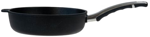 BAF Schmorpfanne 24 cm - Aluguss Pfanne mit Antihaftbeschichtung, 7,5 cm hoher Rand - Hochrandpfanne aus Aluminiumguss für Gas & Elektro - nicht induktionsgeeignet - Made in Germany