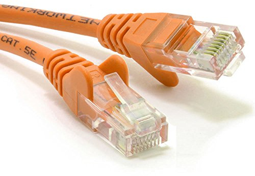 kenable Orange Network Ethernet Cable RJ45 Cat5e UTP Patch Lead 26AWG Moulded Connectors for PC Laptop Xbox PlayStation Router 1m