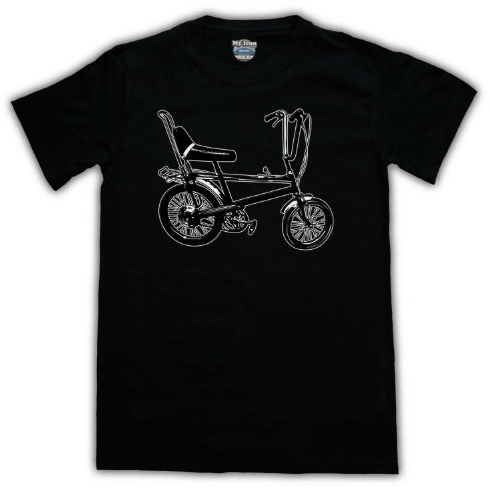 Chopper Bike Retro Mens T-Shirt, Black, Large