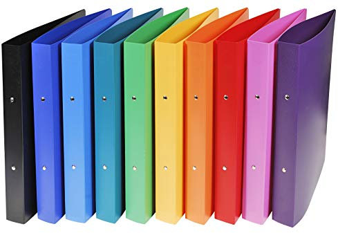 Exacompta 54699E 20er Pack Kunststoff-Ringbuch OPAK 2-O-Ring-Mechanik DIN A4 Füllhöhe 30 mm farbig sortiert Organizer Ring-Ordner Hefter Plastikordner ideal für Büro und Schule