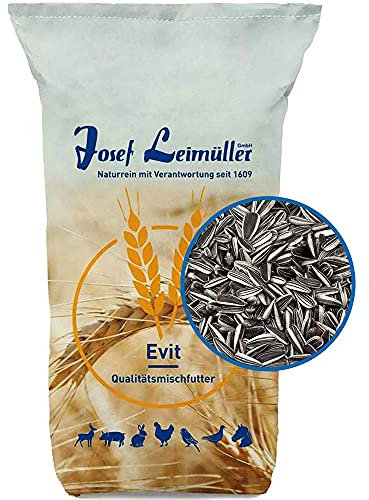 Leimüller Sonnenblumenkerne gestreift 4 kg - Premium Wildvogelfutter Ganzjahresfutter - Nährstoffreiches Sonnenblumenkerne Vogelfutter - Mehrfach gereinigt & Ambrosia kontrolliert