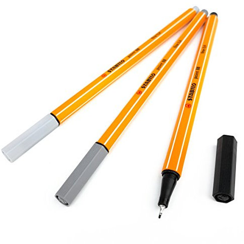 STABILO point 88 Fineliner, verschiedene Set von 3 Farben – Monochrome Töne