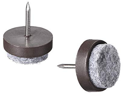sourcing map Nail On Furniture Felt Pads Glide Chair Table Leg Protector 20mm Dia Brown 40pcs