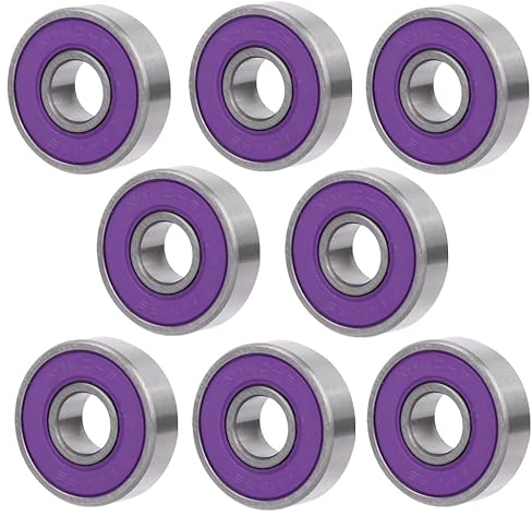 8 Stücke Skate Roller Bearing Longboard Roller Skate Bearings 608 Kugellager für Skateboards Inline Skating Roller (Violett 7)