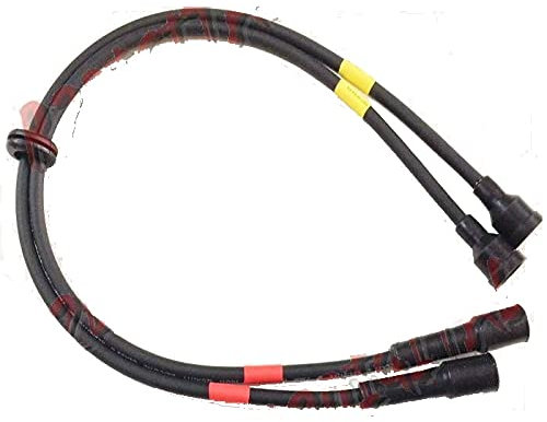 r2digital® KIT SERIE COPPIA CAVI CANDELA per BOBINA in FIBRA di CARBONIO adatti ad PANDA, 500 e 126 in SUPER SILICONE MOTORE SPORT ELABORATO CON ACCENSIONE ELETTRONICA (Cavi candela)