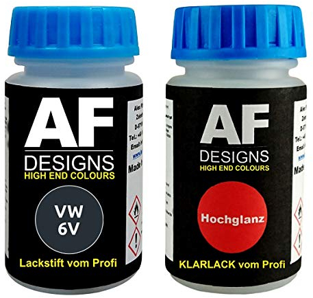 Lackstift für VW Volkswagen 6V Dark Elegance Grün Metallic + Klarlack 50ml Autolack