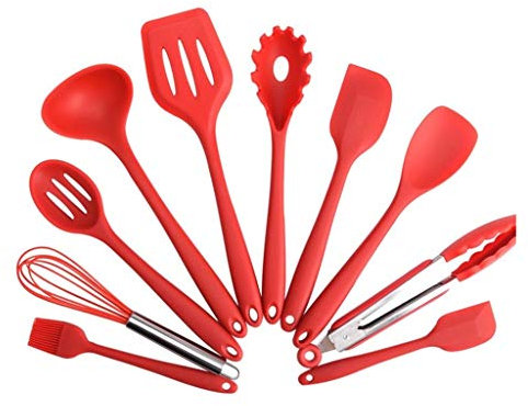 Fouet, Batteur Manuel, Fouet en Silicone, Ustensiles De Cuisine Antiadhésifs en Silicone Résistant À La Chaleur for La Cuisson, La Cuisson Et Le Mélange (Couleur : Rouge)