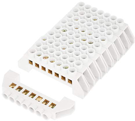 Schraubklemmen 10 Stück 7-Loch-Brückendesign Elektrischer Verteilungsdraht Schraube Messingklemmenblock-Steckverbinder