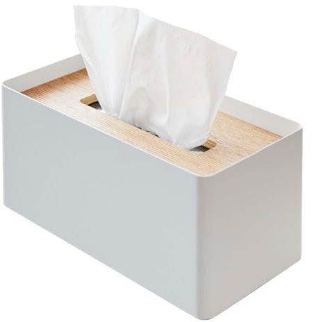 YAMAZAKI Box Cover Home Deckel | Stahl | Taschentuchhülle, Einheitsgröße, Esche
