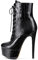 NobleOnly Scarpe col Tacco Donna Plateau Stivali alla Caviglia Cerniera Lacci Polacchine 16CM High Heels Nero Opaco Scarpe EU 40