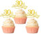 Xsstarmi 24 PCS Gold 30th Anniversary Cupcake Toppers Glitter Thirty Anniversary Cheers to 30 Years Wedding Cupcake Picks Cake Decorations for Happy 30th Anniversary Birthday Retirement Party Supplies