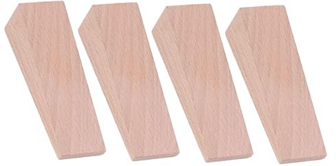 Wooden Door Stop Stopper, 4 Pack Door Wedges Door Stopper Non-Slip Triangular Shaped Anti Slip Doorstops Tool Wood Block for Most Surfaces