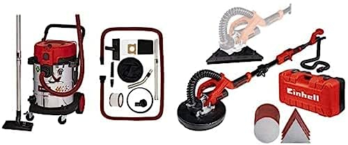 Einhell Aspirateur eaux et poussières Te-VC 2350 SACL (1600W, Classe de Filtration L, système de Nettoyage du Filtre, Puissance de 230 mbar, cuve 50L) + Ponceuse pour cloisons sèches Te-DW 225