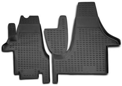 OMAC Gummimatten Fußmatten kompatibel mit VW T6 T6.1 Transporter 2015-2024 TPE Schwarz 2X
