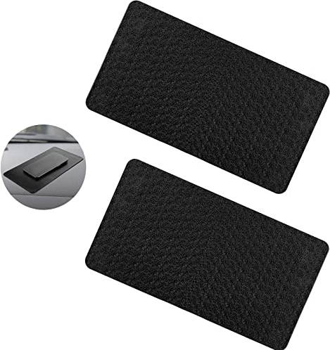 cobee Auto Armaturenbrett Anti Rutsch Matten, 2 Stück, extra große Größe, selbstklebend Auto Armaturenbrett Pad Anti Rutsch Pad für Auto Armaturenbrett 27,6 x 15,9 cm(Ledermaserung)