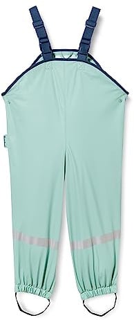 Playshoes Matschhose Regenlatzhose Fleece-Futter Unisex Kinder Wind- und wasserdichte Regenhose Regenbekleidung, grün Pastell, 80