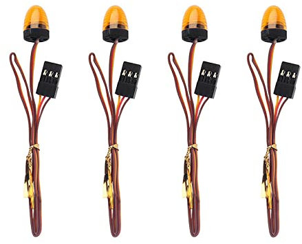4 x ferngesteuertes Auto-LED-Licht für Tamiya Truck 1/14, RC Auto LED Stroboskop, blinkend, rotierendes Polizeilicht, Ersatzzubehör