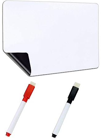 Tableau Blanc Magnétique, Tableau Blanc Magnétique pour Frigo, Tableau Blanc Magnétique pour Réfrigérateur, A4 Tableau Aimanté pour Mémos, Avec Tableau Blanc Stylo Magnétique, pour Dessin des Enfants
