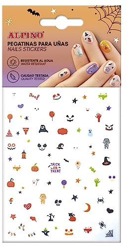 Halloween Alpine selbstklebende Nagelaufkleber | Halloween Motive sortiert | Nagelaufkleber | Nagel-Zubehör mit verschiedenen Designs, Glitzer und Farben | Nail Sticker