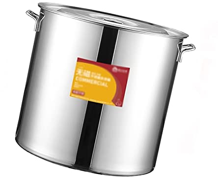 AANAN Stockpots, Stock Topf - Suppentopf Mit Deckel, Großer Edelstahl -Stahl -Topf Mit Deckel, Spiegel Polierter Stamm Topf, Suppentopf Kleiner Kochtopf/a/90L