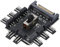 sourcing map 3 Pin Chassis Fan Hub 15PIN 1 to 8 3PIN Connector Adapter 12V Cooling Fan Port Splitter PWM for Motherboard, Computer, PC