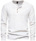MakingDa Henley T Shirt Mens Long Sleeve Slim Fit Waffle Grandad Collar 4 Button Jumper Tops Smart Casual Collarless Shirts-White-M