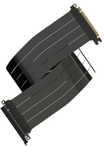 LINKUP - AVA5 PCIE 5.0 Riser-Kabel [90cm (Gesamtlänge 94cm)] RTX5090 RX9070 GPU Bereit | x16 128GB/s Geschwindigkeit | PCIe 4.0 & WRX80/WRX90E Kompatibel | Gerade, Schwarz