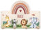 GRAVURZEILE Porte-manteau personnalisé pour enfant avec nom au choix pour chambre de bébé - Patère en bois avec de beaux motifs pour filles et garçons - Décoration de chambre d'enfant -