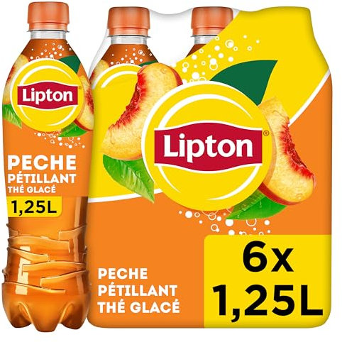 Lipton Ice Tea Pêche Pétillant 6 x 1,25L Pack