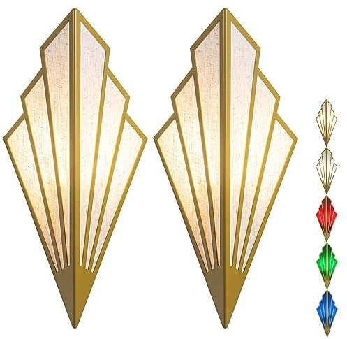Set Of 2 Battery Operated Wall Sconces Lights,Indoor not Hardwired,Rechargeable Wireless Wall Light With Remote Control Dimmable,Farmhouse Wall Lamp,For Bedroom Mirror Living Room( Color : Gold )