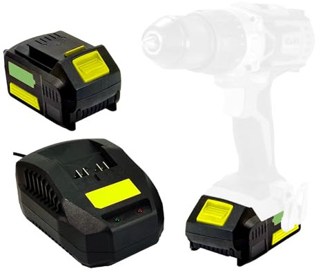 Avilia Kit Batteria e Caricabatteria per Elettroutensili, 4Ah, 20V - Batteria al Litio Ultra Veloce 900W con Indicatore LED e Protezioni di Sovraccarico, Compatibile con Trapani e Avvitatori