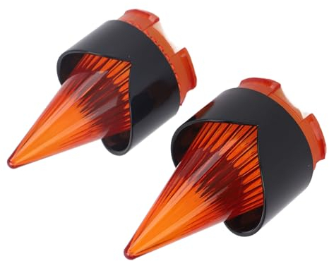 Deluxe Bikes Blinkerglas, Verschleißfestes Rücklichtglas, Schwarzer Rahmen, Verchromter Rand, Schlankes Design für Street Fatboy (Schwarz und Gelb)