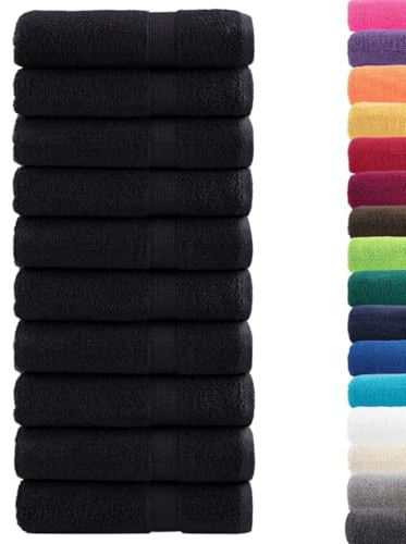 vidaXL Premium Badetücher SOLUND 10 STK. Schwarz 100x150 cm 600 g/m²