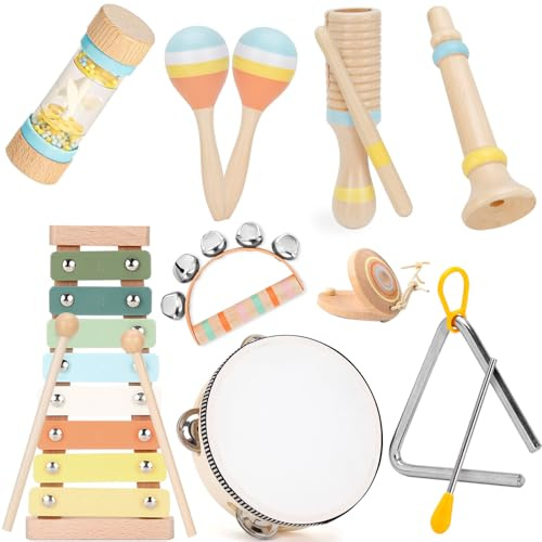 Kids Musical Instruments Set Wooden Montessori Toys for Boys and Girls