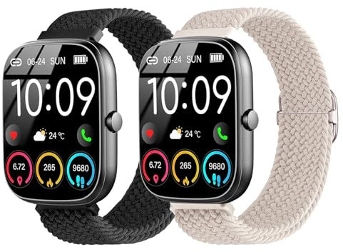 SUGARJAR Armband Kompatibel mit uaue T60/T50S,22mm Geflochtenes Uhrenarmband für Jugeman P99/Y66,Nerunsa P66D,Donerton T50S/T50H,Popglory P66,ENOMIR IDW19/LW51/LW11,TOOBUR IDW13/IDW16/IDW19/BW01