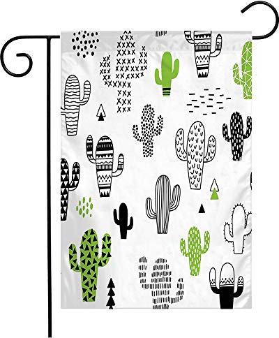Flagge Niedliche Nahtlose Sand Handgezeichnete Muster Mit Cactus Garten Set Mit Tieren Flaggen Dekorative Dekoration Fähnchen Uv-Beständig Dekoration Flagge Für Drinnen Veranda Parade 30X45Cm