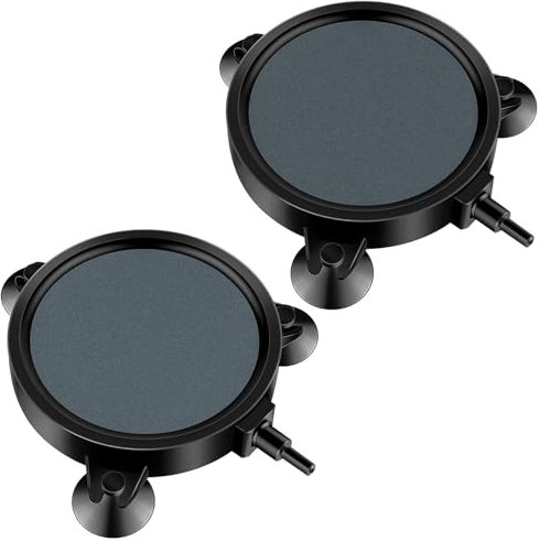 YUDOTE Aquarium Air Stone Disk Bubble Diffuser 10cm Aerator Oxygenation for Home or Market Aquatic Animals,Turtles, Fish Tanks, Ponds, Hydroponics Buckets and More,Black Pack of 2
