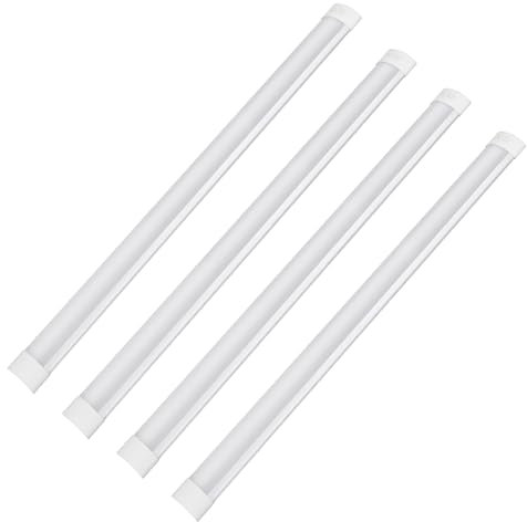 T&K TO-KING 4-Pack 5FT LED Batten Light,PC Body, 50W 5000LM 6500K, Low Profile Wall/Ceiling Surface Mounted Fitting for Shop/Office/Garage/Warehouse/Kitchen/Living Room