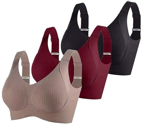 3er Pack Damen Push Up BH ohne Bügel Sexy und Bequem mit Starkem Halt für Große Brüste Verstellbarer Bra Set in Klassischem Design