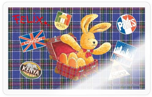 Felix der Hase Im Koffer sitzend Sticker Aufkleber