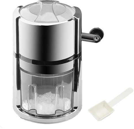 Edelstahl Manuell Ice Crusher,Tragbarer Eiszerkleinerer,Eiscrusher mit Eisschaufel,Eiscrusher für Smoothie Cocktails Kühlen Frischhalten,Crushed Ice Maker mit 1,1L Fassungsvermögen