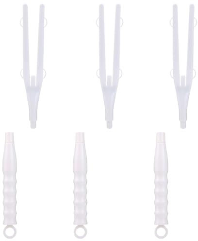 3uds Mango de Plumero, Desmontable Recambios de Mango Repuesto Extendido para Plumero Agarre Varita para Una Fácil Limpieza (Blanco)