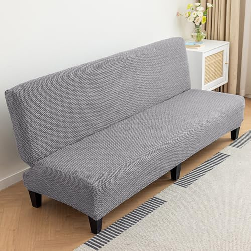 AOUHMN Sofabezug 2/3/4 Sitzer Ohne Armlehne, Sofa überzug Elastisch Wasserdicht Abnehmbare rutschfest Katzen Sofaschutz Universell, Sofaüberwurf Waschbar für Sofaschutz Möbelschutz,Grigio,L
