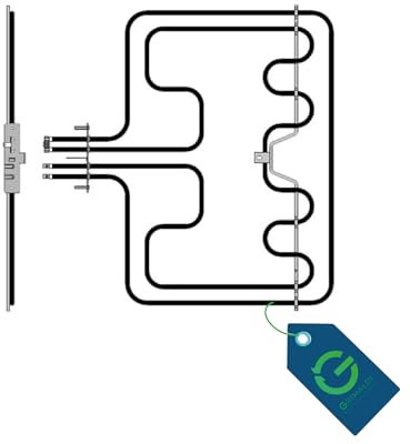 G GRIMALDI Resistenza Doppia Forno Elettrico 1000/1700W 230V compatibile con REX AEG ZOPPAS ZANUSSI ELECTROLUX codice 3570797047 ricambio elemento riscaldante superiore grill e cottura statica