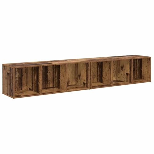vidaXL TV Cabinet Set 2 pcs Old Wood 37 x 35 x 107cm Engineered Wood, Living Room, Rectangular, Modern TV Stand, Reclaimed Wood Decor, Functional Design Furniture, Space-Saving Storage Unit